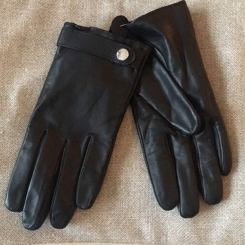 Banana Republic black leather gloves